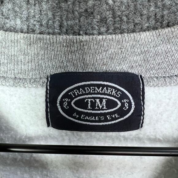 Vtg 1997 MONOPOLY MAN Spellout Sweatshirt Size Large Heather Gray Crew Neck - Picture 8 of 9